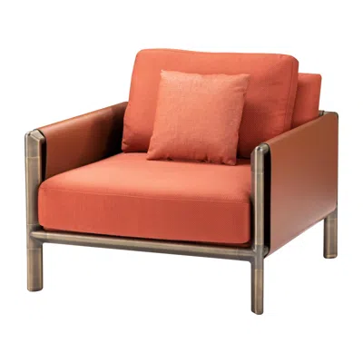 Pre-owned Ghidini 1961 Frame Armchair With Arms In Cuoio Leather By Stefano Giovannoni In Multi