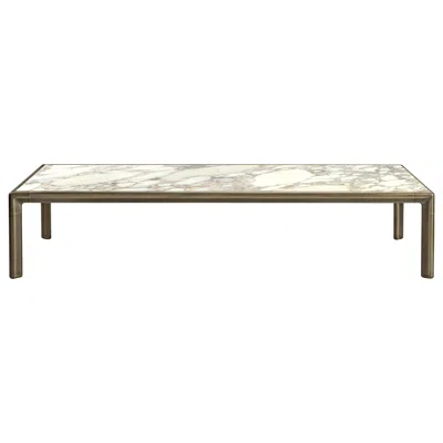 Pre-owned Ghidini 1961 Frame Large Coffee Table In Calacatta Gold Marble Top With Brown Burnished Brass
