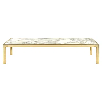 Pre-owned Ghidini 1961 Frame Large Coffee Table In Calacatta Gold Marble Top With Polished Brass