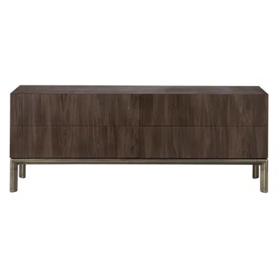 Pre-owned Ghidini 1961 Frame Living Cabinet In Brown Burnished Brass & Bolivar Wood, Stefano Giovannoni