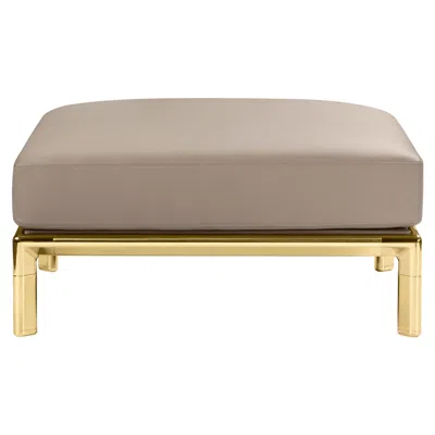 Pre-owned Ghidini 1961 Frame Ottoman In Leather With Polished Brass By Stefano Giovannoni In Brown