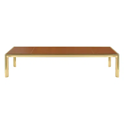 Pre-owned Ghidini 1961 Frame Small Coffee Table In Cuoio Leather Top With Polished Brass In Brown