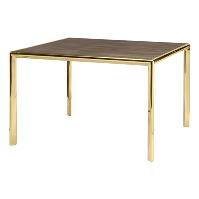 Pre-owned Ghidini 1961 Frame Small Dining Table With Canaletto Walnut Top And Polished Brass In Brown