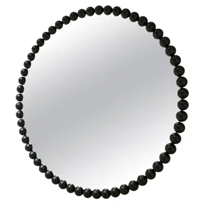 Pre-owned Ghidini 1961 Gioiello Burnished Brass Round Large Mirror By , Italy In Gray