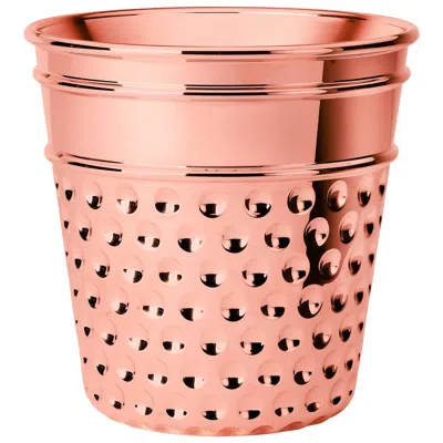 Pre-owned Ghidini 1961 Here "thimble" Ice Bucket In Rose Gold Finish In Red