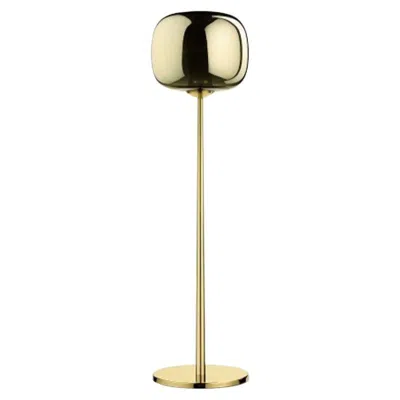 Pre-owned Ghidini 1961 Italian Contemporary Design  Brass Floor Lamp Metalized Glass Low In Sand