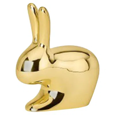 Pre-owned Ghidini 1961 Italian Design  Brass Rabbit Paperweight In Orange