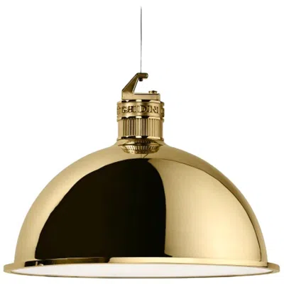 Pre-owned Ghidini 1961 Italian Design  Brass Suspension Lamp Large Size In Sand