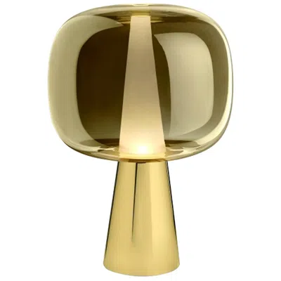 Pre-owned Ghidini 1961 Italian Design  Table Lamp Brass And Metalized Glass Branch Creative In Sand