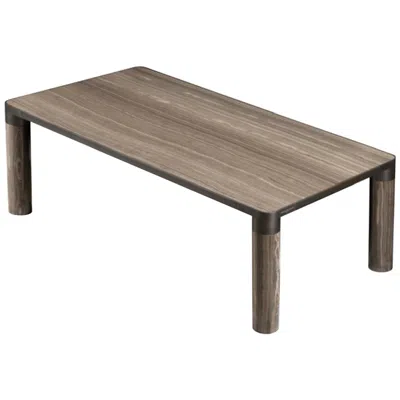 Pre-owned Ghidini 1961 Italy Design By  Marble Bronze Finish Metal Rectangular Dining Table In Brown