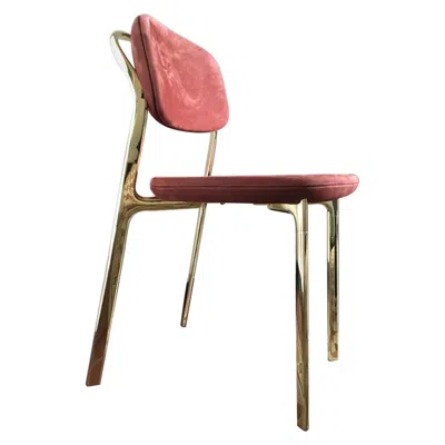 Pre-owned Ghidini 1961 Italy  Brass Dining Chair Contemporary Design In Brown