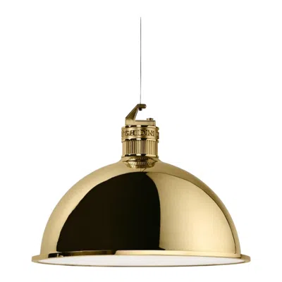 Pre-owned Ghidini 1961 Italy  Brass Suspension Lamp Medium Size In Sand