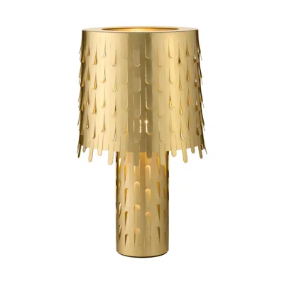 Pre-owned Ghidini 1961 Jackfruit Table Lamp In Satin Brass By Campana Brothers In Sand