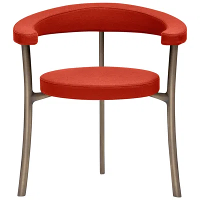 Pre-owned Ghidini 1961 Katana Armchair In Cadmium Fabric With Brown Burnished Brass By Paolo Rizzatto