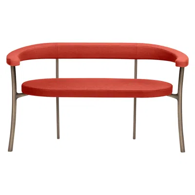 Pre-owned Ghidini 1961 Katana Bench In Cadmium Fabric With Brown Burnished Brass By Paolo Rizzatto