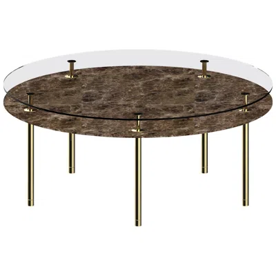Pre-owned Ghidini 1961 Large Legs Round Table In Emperador Dark By Paolo Rizzatto In Black