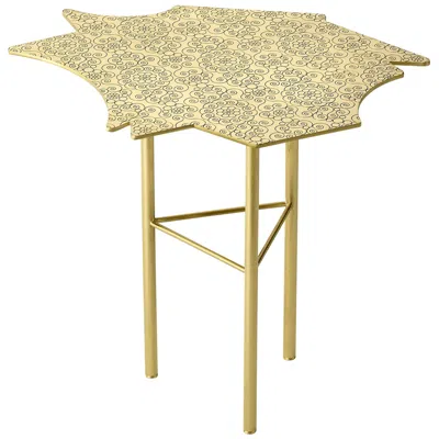 Pre-owned Ghidini 1961 Le Ninfee Left Side Table In Brass By Alessandro Mendini In Sand