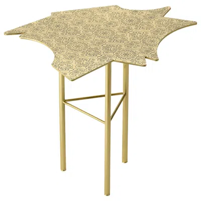 Pre-owned Ghidini 1961 Le Ninfee Middle Side Table In Brass By Alessandro Mendini In Sand