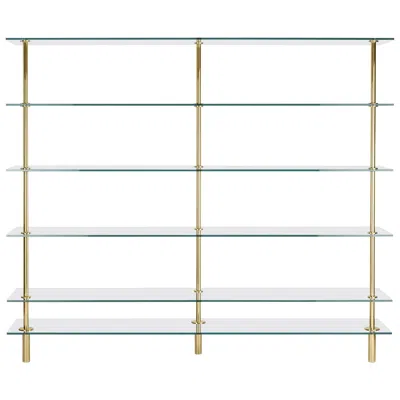 Pre-owned Ghidini 1961 Legs Bookcase Polished Brass And Crystal Designed By Paolo Rizzatto In Gray
