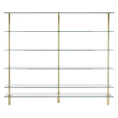 Pre-owned Ghidini 1961 Legs Bookshelves In Crystal And Polished Brass By Paolo Rizzato In Gray