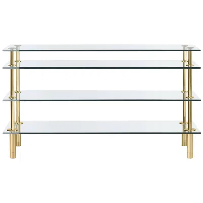 Pre-owned Ghidini 1961 Legs Console In Crystal And Polished Brass In Gray