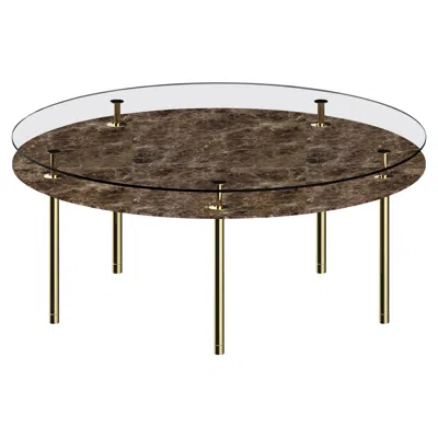Pre-owned Ghidini 1961 Legs Round Table With Emperador Dark Marble Top By Paolo Rizzatto In Multi