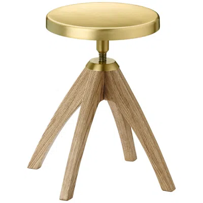 Pre-owned Ghidini 1961 Leporello Junior Light Durmast Stool In Brass By Paolo Rizzatto In Brown
