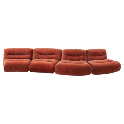 Pre-owned Ghidini 1961 Mambo Modular Orange Fabric Sofa By Lorenza Bozzoli