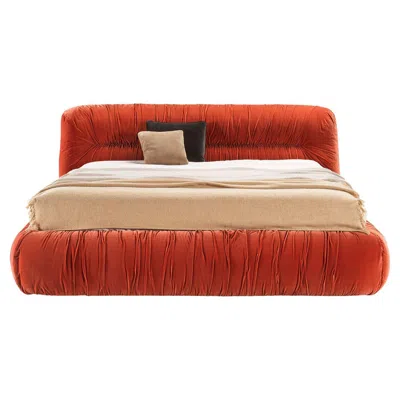 Pre-owned Ghidini 1961 Mambo Orange Velvet Bed By Lorenza Bozzoli
