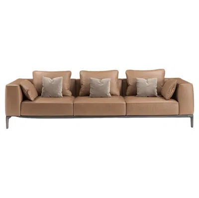 Pre-owned Ghidini 1961 Milo Brown Leather Sofa By Stefano Giovannoni