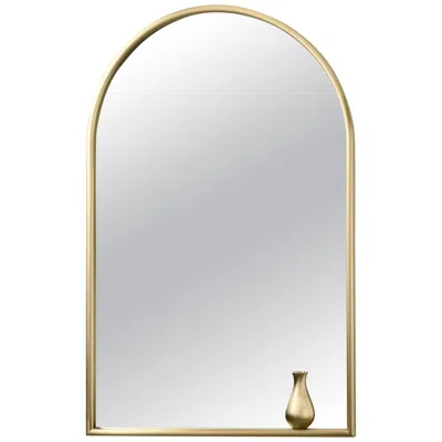 Pre-owned Ghidini 1961 Mirror With Little Vase In Brass By Elisa Giovanni In Gray