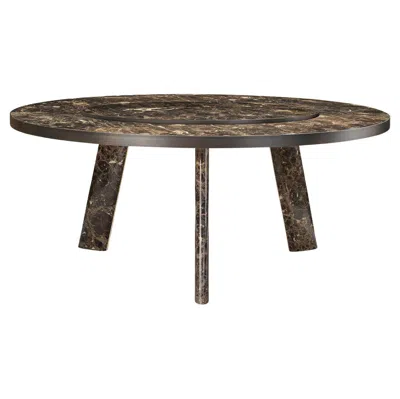 Pre-owned Ghidini 1961 Native Dark Emperador Round Dining Table By Stefano Giovannoni In Black