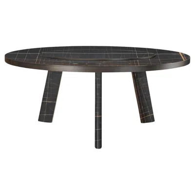 Pre-owned Ghidini 1961 Native Sahara Noir Round Dining Table In Black