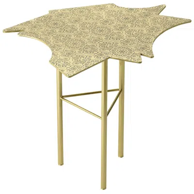 Pre-owned Ghidini 1961 Ninfee Side Table In Satin Brass By Alessandro Mendini In Sand