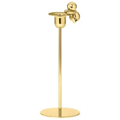 Pre-owned Ghidini 1961 Omini The Climber Tall Candlestick In Brass By Stefano Giovannoni In Orange