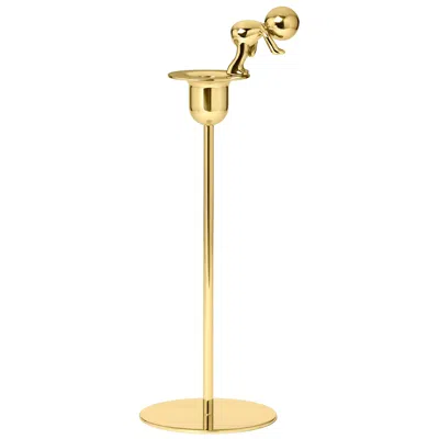 Pre-owned Ghidini 1961 Omini The Diver Tall Candlestick In Brass By Stefano Giovannoni In Orange