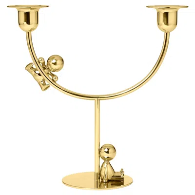 Pre-owned Ghidini 1961 Omini The Lazy Climber Candlestick In Brass By Stefano Giovannoni In Orange