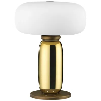 Pre-owned Ghidini 1961 One On One Table Lamp In Burnished Brass And Glass By Branch In Sand
