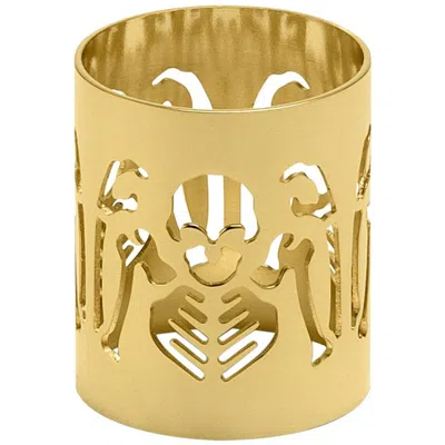 Pre-owned Ghidini 1961 Perished Napkin Holder In Stainless Steel By Studio Job In Sand