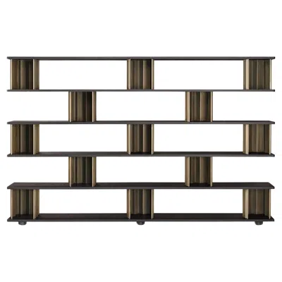 Pre-owned Ghidini 1961 Plomis Wood & Metal Bookcase By Richard Hutten In Brown