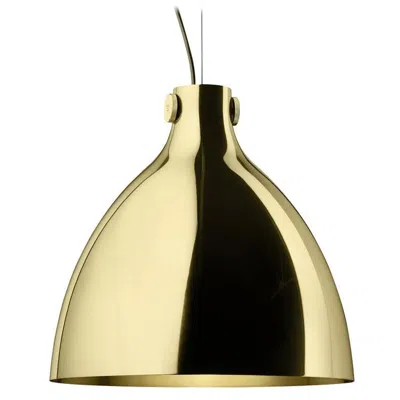 Pre-owned Ghidini 1961 Round Suspension Lamp In Polished Brass By Elisa Giovannoni In Sand