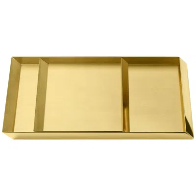 Pre-owned Ghidini 1961 'set Of 2'  Axonometry Trays In Brass By Elisa Giovanni In Orange