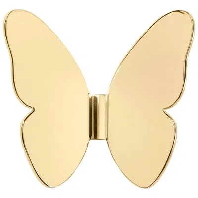Pre-owned Ghidini 1961 Single Butterfly Hook In Polished Brass In Orange