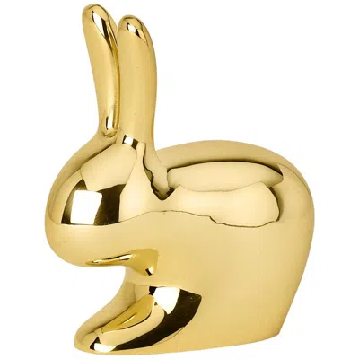 Pre-owned Ghidini 1961 Small Rabbit In Polished Brass By Stefano Giovannoni In Orange