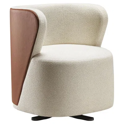 Pre-owned Ghidini 1961 Spritz Beige & Brown Swivel Armchair By Lorenza Bozzoli