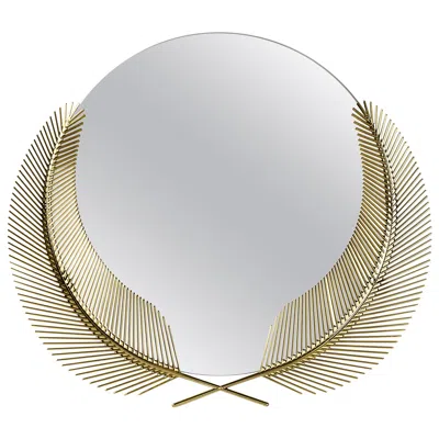 Pre-owned Ghidini 1961 Sunset Medium Mirror In Brass By Nika Zupanc In Gray
