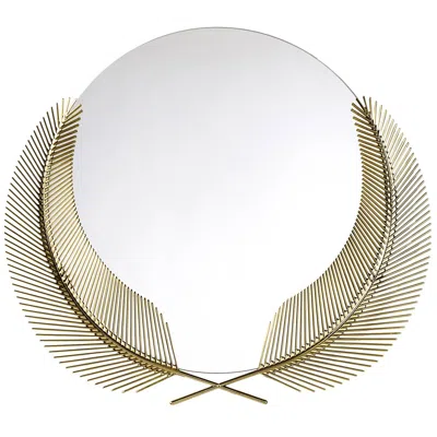 Pre-owned Ghidini 1961 Sunset Polished Brass Mirror Designed By Nika Zupanc For Ghidini, 1961 In Gray