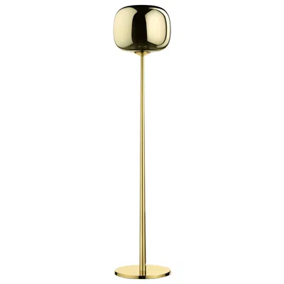 Pre-owned Ghidini 1961 Tall Dusk Dawn Floor Lamp In Brass And Metallic Glass By Branch In Sand