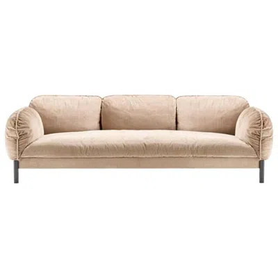 Pre-owned Ghidini 1961 Tarantino 3-seat Sofa In Beige Cord Fabric By L. Bozzoli In Brown