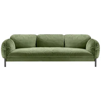 Pre-owned Ghidini 1961 Tarantino 3-seat Sofa In Green Cord Fabric By L. Bozzoli
